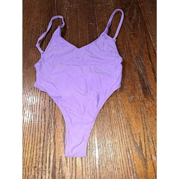 New Small Fabletic Wild Wisteria Purple NOA Sexy One Piece Swimsuit Bathing Suit - Picture 7 of 11